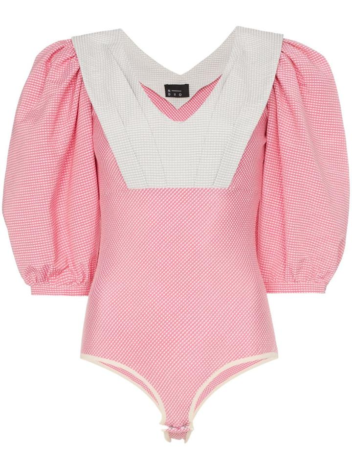 N Duo Sweet Sunday Balloon Sleeve Bodysuit - Pink