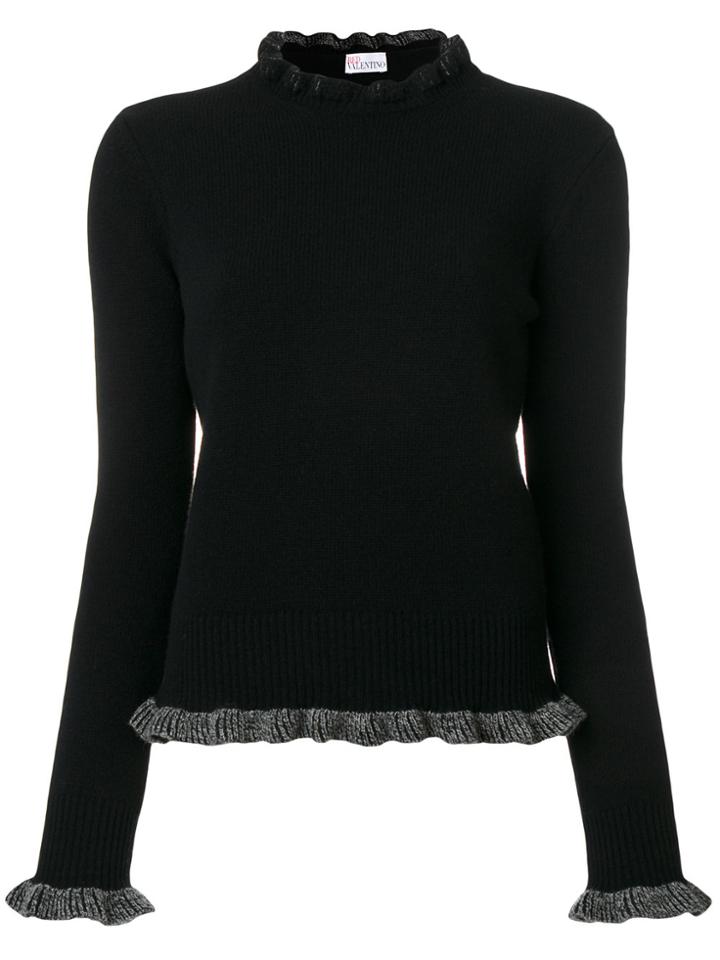 Red Valentino Frilled Detailing Jumper - Black
