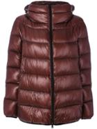 Herno - Zip Up Puffer Jacket - Women - Polyamide/polyester/spandex/elastane/goose Down - 46, Brown, Polyamide/polyester/spandex/elastane/goose Down