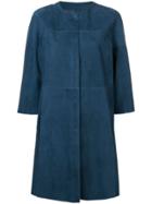 Drome Leather Coat - Blue