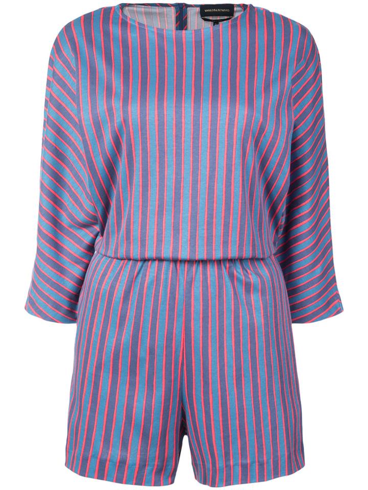 Vanessa Seward Striped Playsuit - Blue