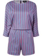 Vanessa Seward Striped Playsuit - Blue