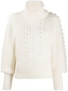 Temperley London Chrissie Bobble Knit Sweater - White