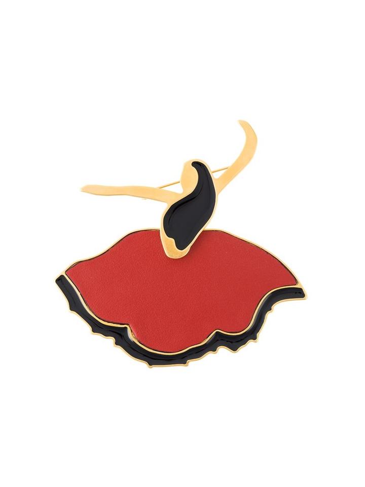 Marni Dancer Brooch, Women's, Red
