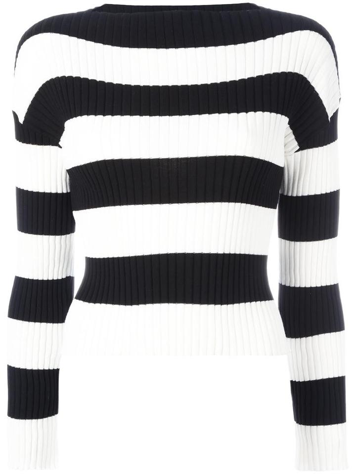 Boutique Moschino Striped Jumper, Women's, Size: 40, Black, Cotton