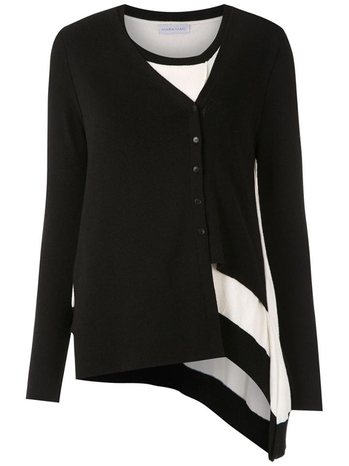 Mara Mac Knitted Asymmetric Cardigan - Black