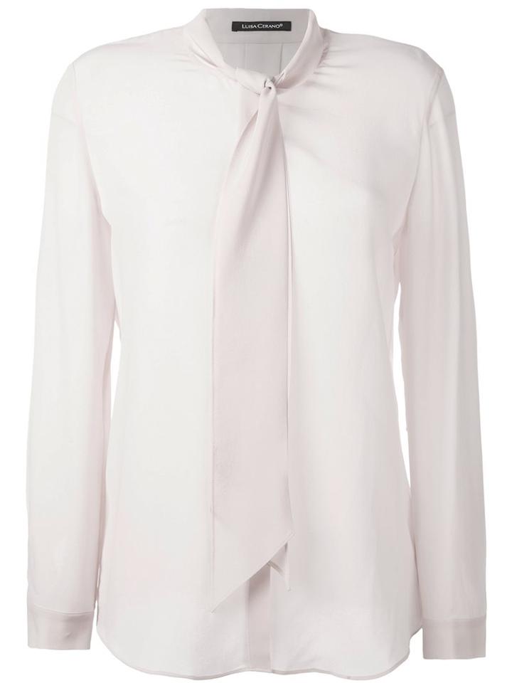 Luisa Cerano Bow Neck Blouse, Women's, Size: 36, Pink/purple, Silk