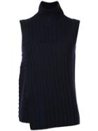Vince Knitted Turtleneck Vest - Blue