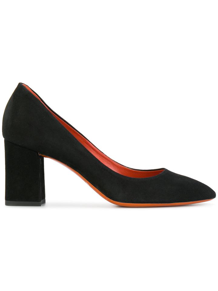 Santoni Suede Pumps - Black