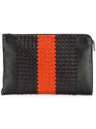 Bottega Veneta Striped Intrecciato Document Case - Black