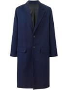 Ami Alexandre Mattiussi Single Breasted Coat, Men's, Size: Xl, Blue, Cotton/spandex/elastane