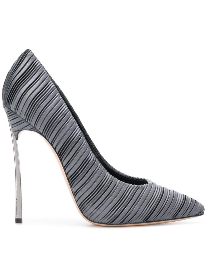Casadei Micro-pleated Pumps - Grey