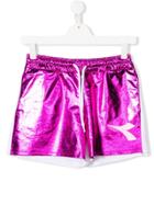 Diadora Junior Fuchsia And White Shorts - Pink