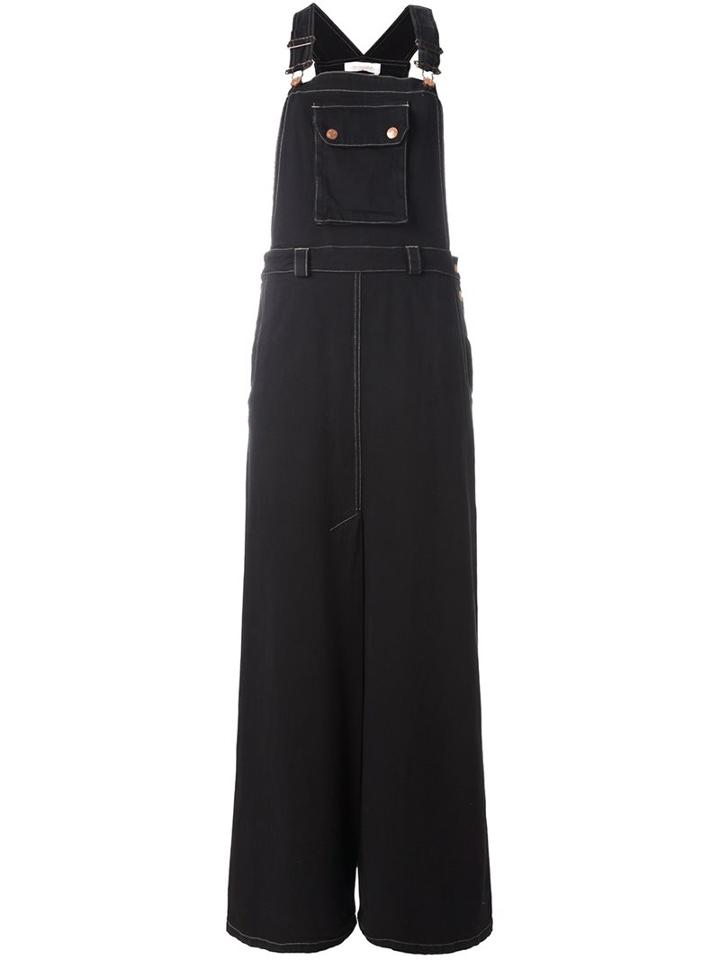 See By Chloé Denim Dungarees, Women's, Size: 42, Black, Cotton/spandex/elastane