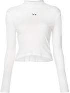 Off-white High Neck Blouse, Women's, Size: Medium, White, Cotton