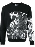 Les Hommes Printed Sweatshirt, Men's, Size: Small, Black, Cotton