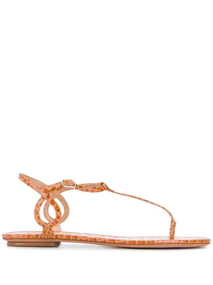 Aquazzura Almost Bare Flat Sandals - Neutrals