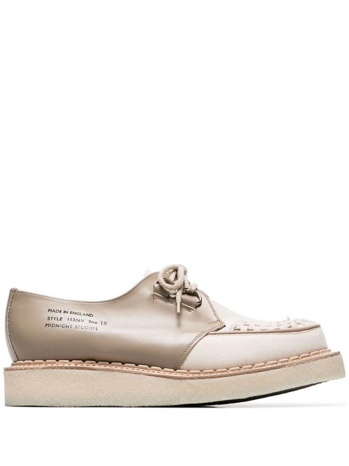 Midnight Studios Beige X Gcox Lace Up Leather Shoes - Neutrals