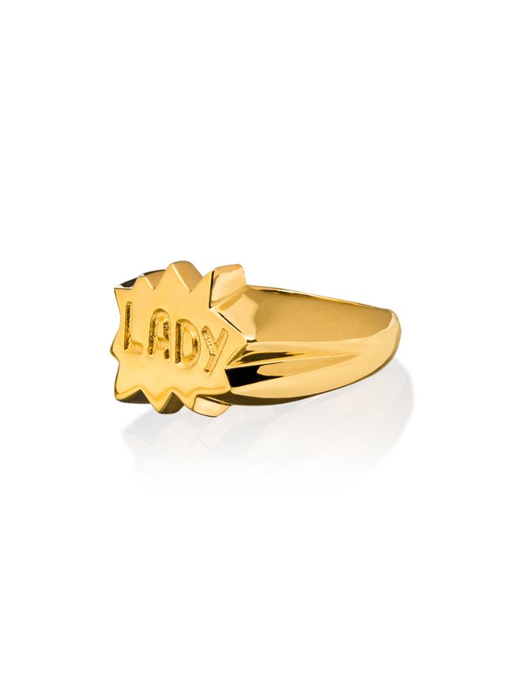 Maria Nilsdotter Gold Plated Lady Ring - Metallic