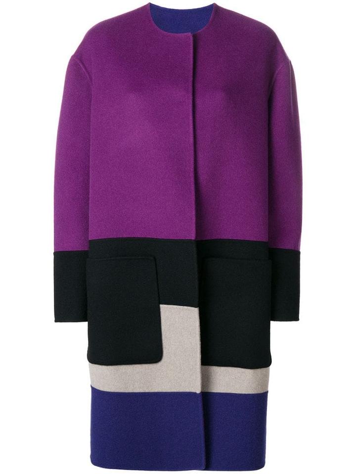 Bottega Veneta Reversible Colour Block Coat - Purple