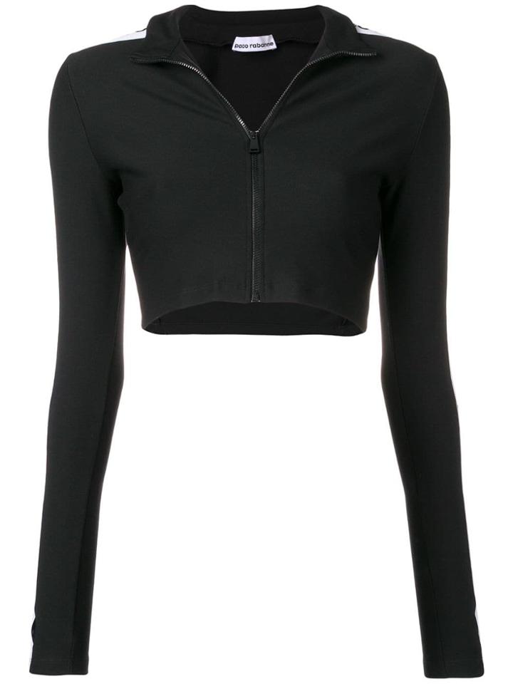 Paco Rabanne Cropped Sweatshirt - Black