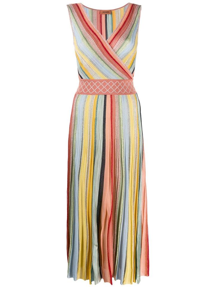 Missoni Striped Pleated Dress - Pink