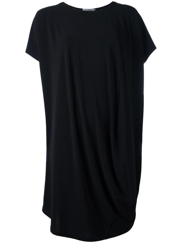 Issey Miyake Shorter Laterals T-shirt Dress, Women's, Size: 2, Black, Triacetate/polyester/polyurethane