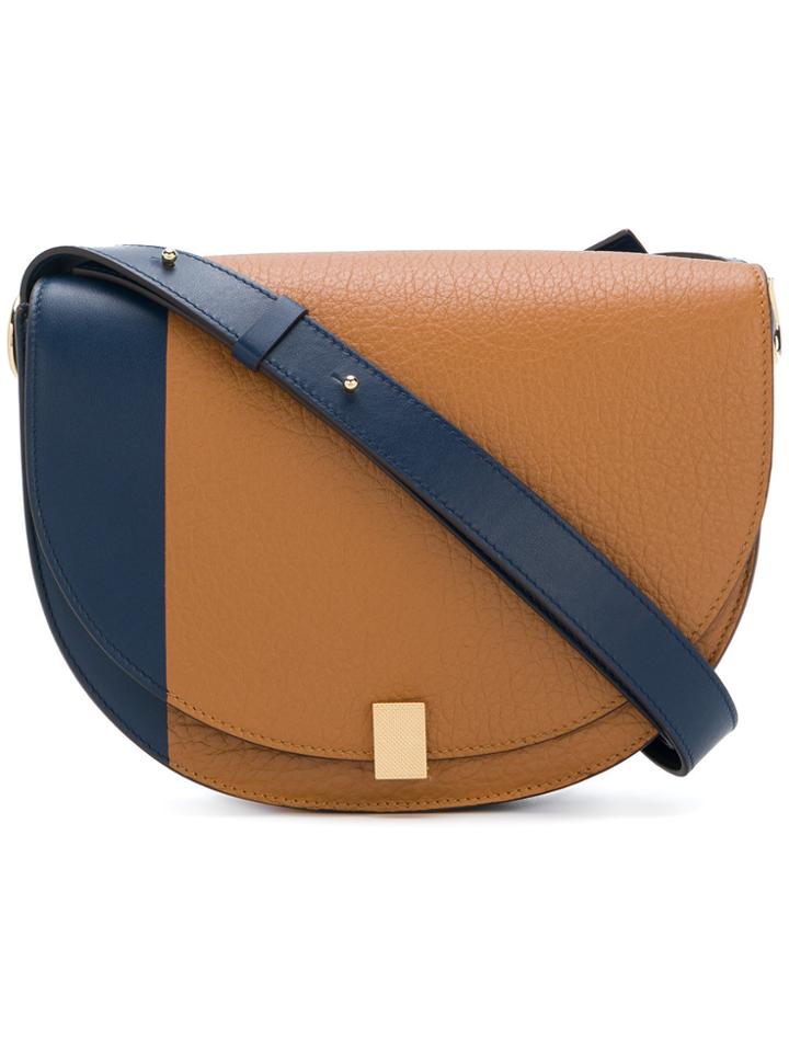 Victoria Beckham Two-tone Half-moon Shoulder Bag - Brown