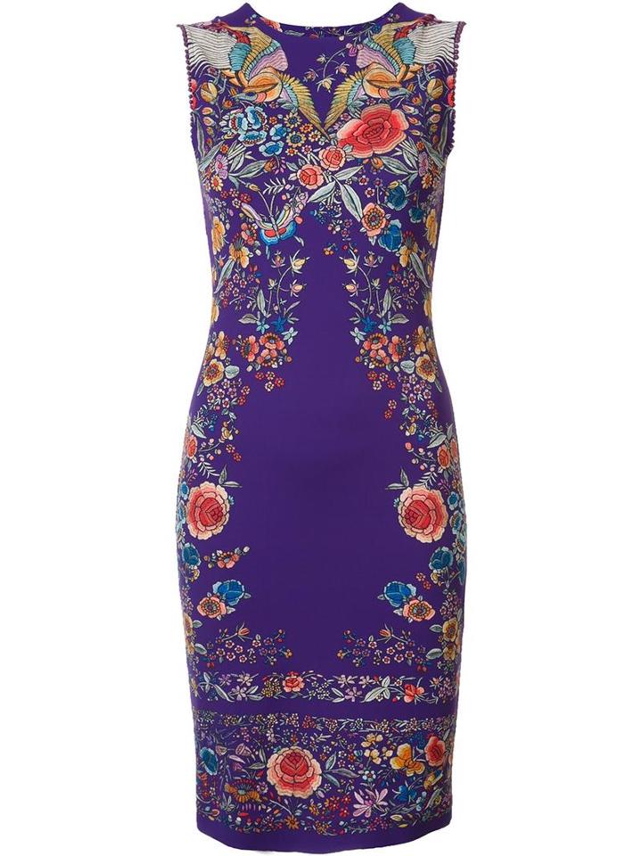 Roberto Cavalli Lace Up Abstract Print Beach Dress, Women's, Size: 46, Pink/purple, Spandex/elastane/viscose