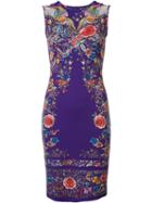 Roberto Cavalli Lace Up Abstract Print Beach Dress, Women's, Size: 46, Pink/purple, Spandex/elastane/viscose