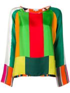 Pierre-louis Mascia Colour-block Blouse - Green