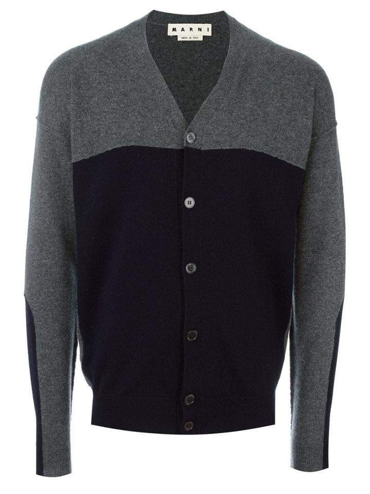 Marni Two-tone Cardigan - Grey