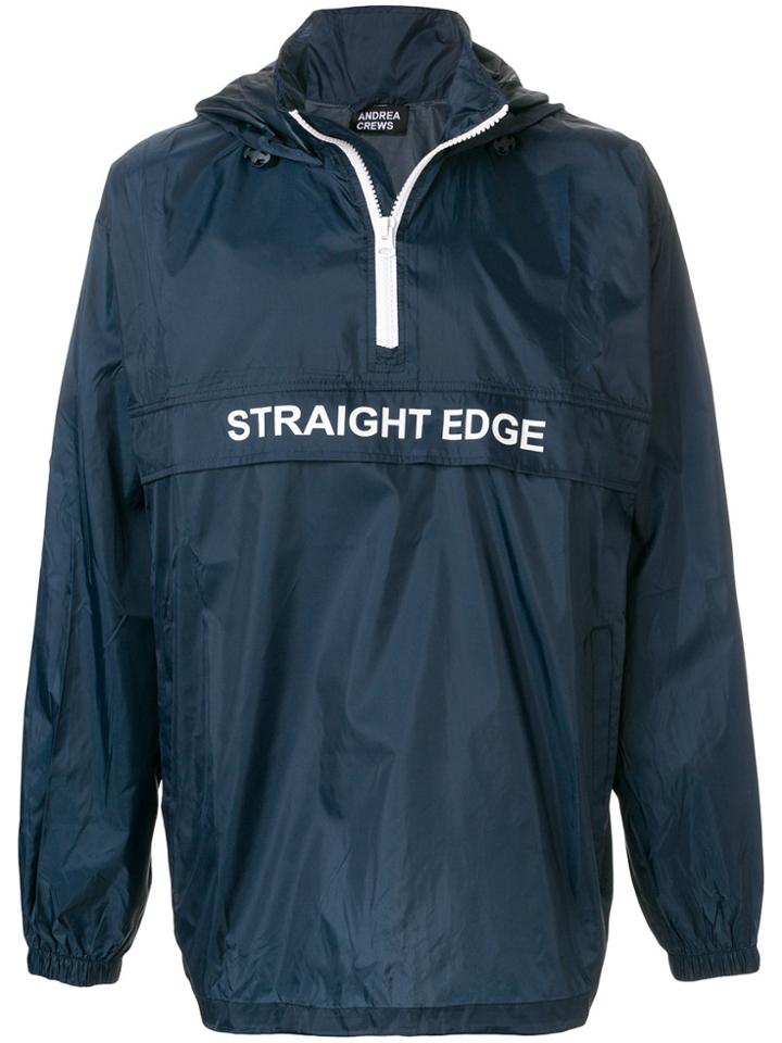 Andrea Crews Slogan-detail Windbreaker - Blue
