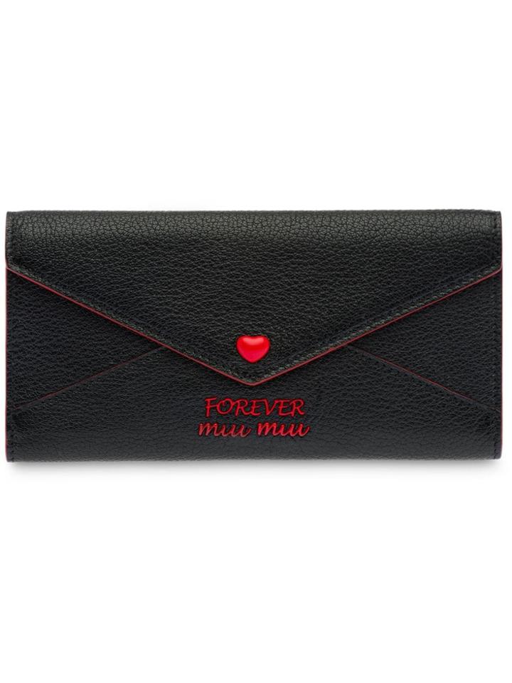 Miu Miu Madras Love Wallet - Black
