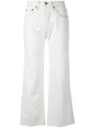 Re/done Cropped Flared Jeans - White