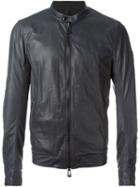 Belstaff Classic Zip Jacket, Men's, Size: 50, Blue, Leather/nylon/spandex/elastane