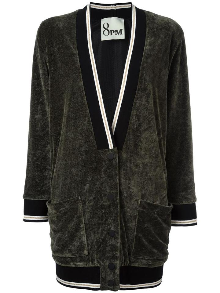 8pm Striped Detailing Cardigan, Women's, Size: Xs, Green, Viscose/cotton/polyester/polyester