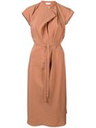 Lemaire Belted Cap Sleeve Dress - Nude & Neutrals