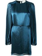 Christopher Kane - Pleated Sleeve Dress - Women - Silk/polyester/acetate - 42, Women's, Blue, Silk/polyester/acetate