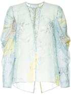 Ginger & Smart Diversity Floral Sheer Blouse - Blue