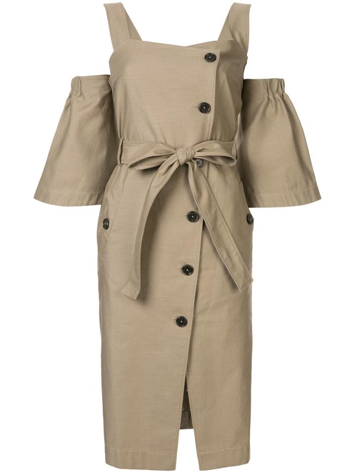 Ports Pure Buttoned Midi Dress - Brown