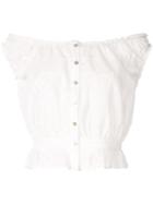 Suboo Off-the-shoulder Embroidered Top - White