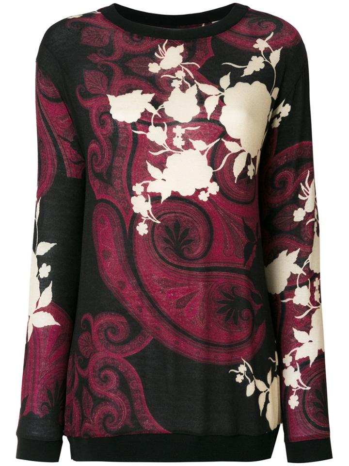 Etro Floral Paisley Jumper - Pink & Purple