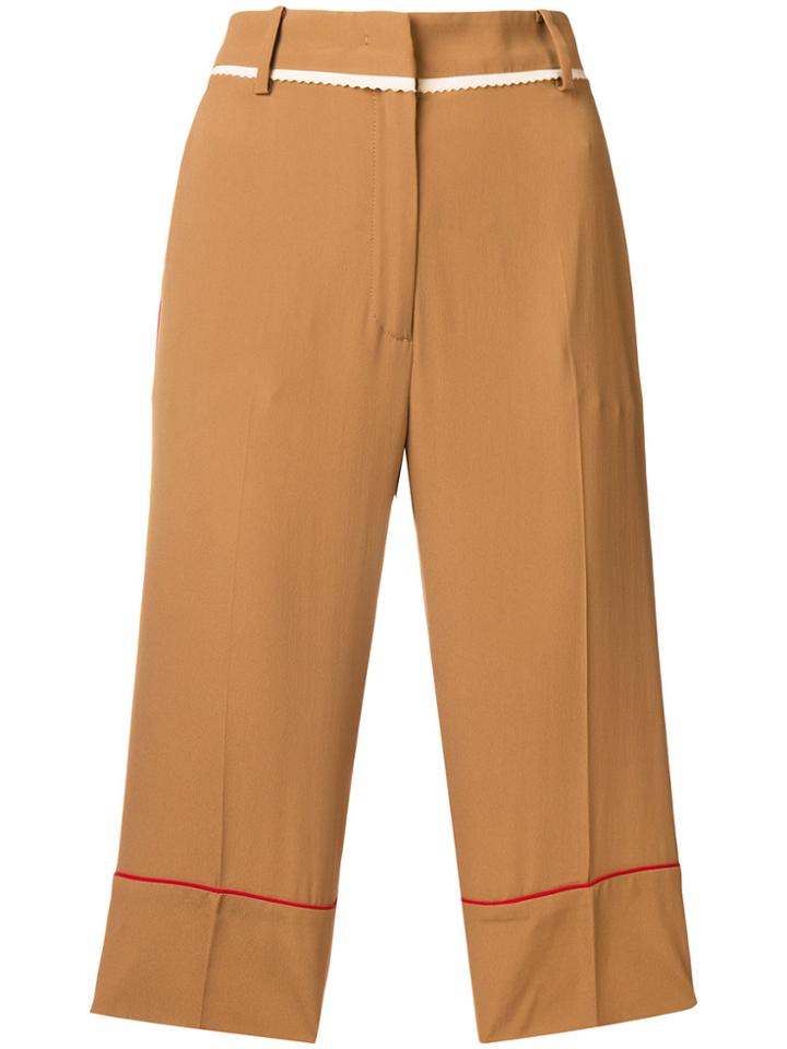 No21 Side-striped Tailored Shorts - Brown