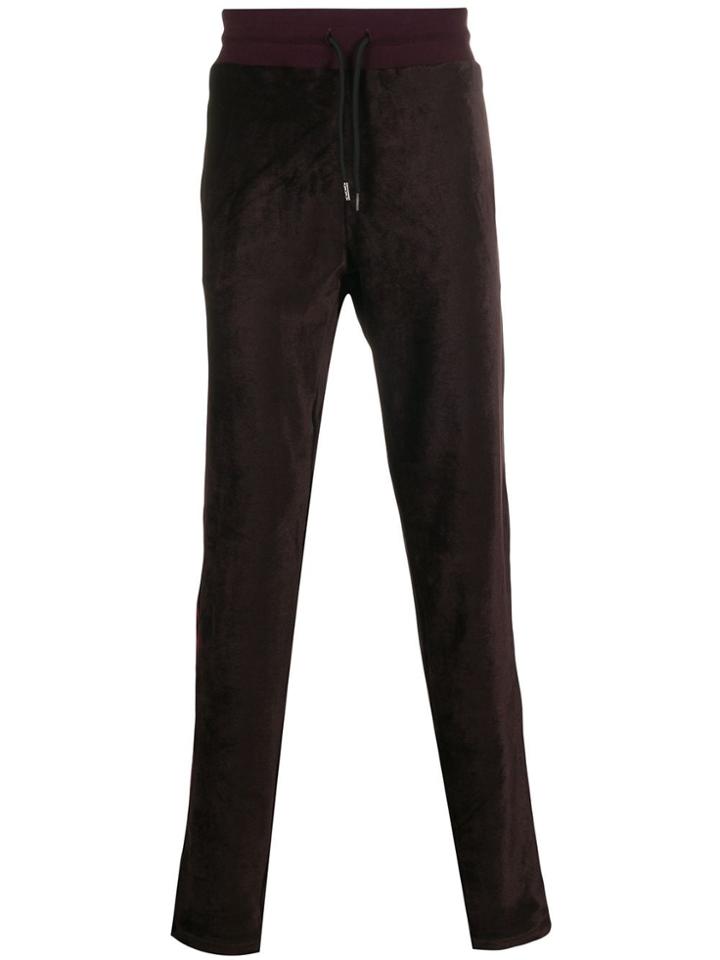 Missoni Side Stripe Velour Trousers - Purple