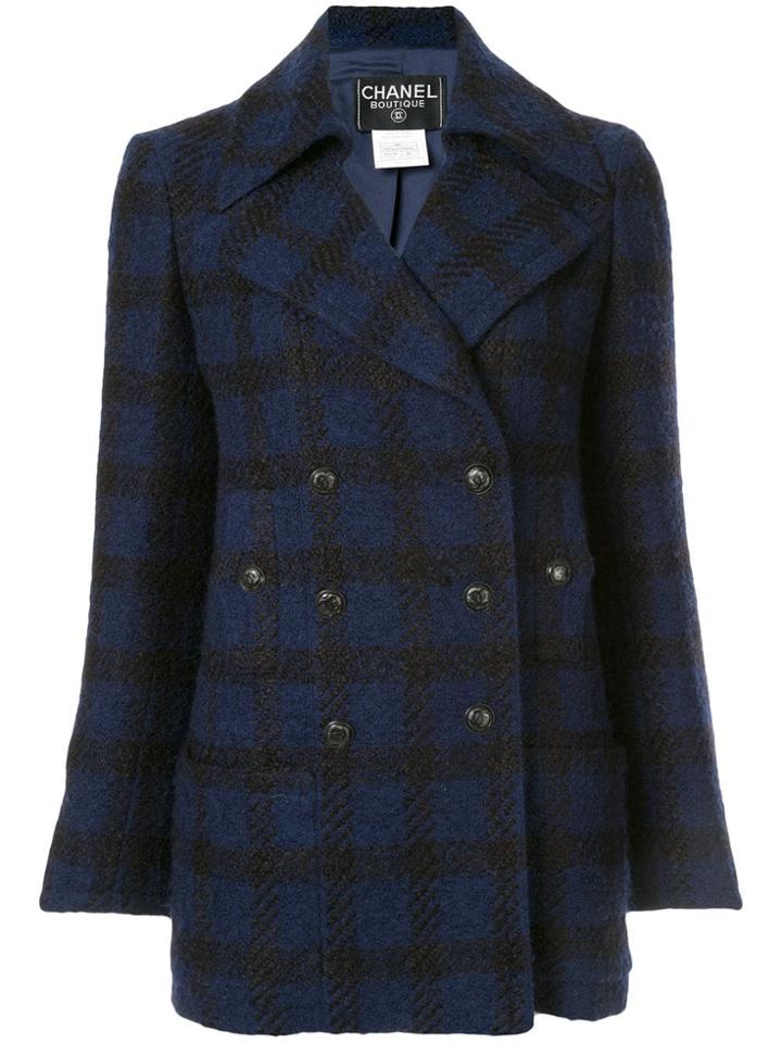 Chanel Pre-owned Long Sleeve Jacket Coat - Blue
