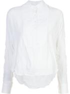 Derek Lam 10 Crosby Creased Mandarin Collar Shirt - White
