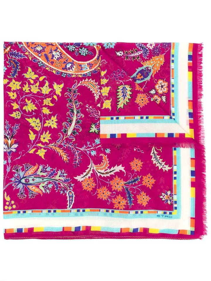 Etro Floral Print Scarf - Pink
