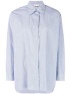 Ganni Striped Oversized Shirt - Blue