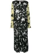 Preen Line Polka Floral Print Dress - Black